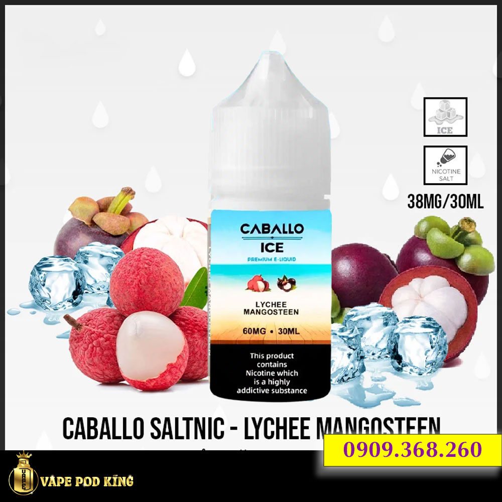 Caballo Ice Vải Măng Cụt - Lychee Mangosteen 30ml