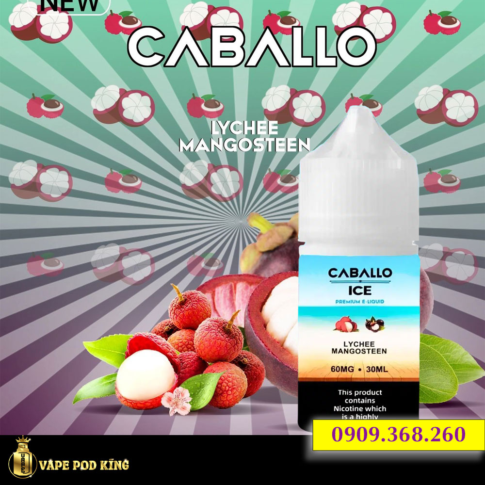 Caballo Ice Vải Măng Cụt - Lychee Mangosteen 30ml